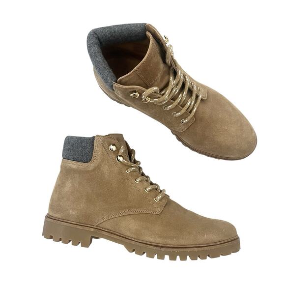 SezaneCameron lace-up boots Sz 7 brown leather Raphael Chunky Heel Outdoor Chic - Picture 2 of 11